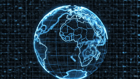 Animated globe showing worldwide user engagement